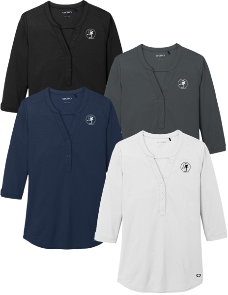 Picture of Ladies OGIO Henley POLO 3/4 Sleeve